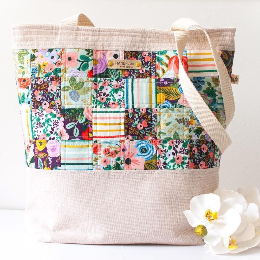 Handmade rifle paper tote bag new